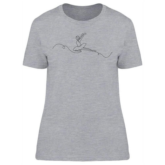 One Line Ballerina Jumping T-Shirt Women -Image by Shutterstock, Female Large