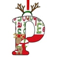 thumbnail image 1 of Juego de 26 adornos navideños con letras | Colgantes acrílicos planos con letras del alfabeto | Adornos navideños de madera roja | Decoración navideña personalizada para casa, oficina o fiesta, 1 of 1