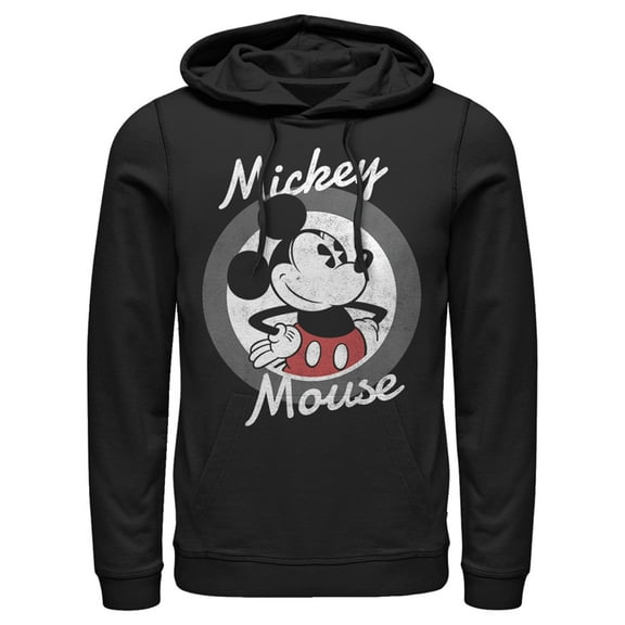 Men's Mickey & Friends Classic Circle Pull Over Hoodie Black X Large