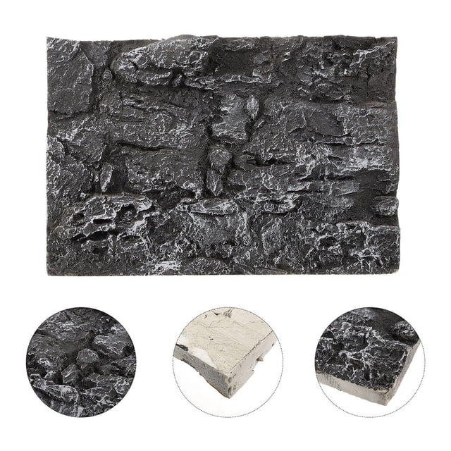 Raindrops Tank Background Background Board Dark Grey PU Turtle Tank Decoration 1Pack