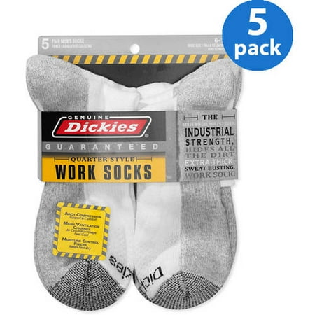 Men's Dri-Tech Comfort Quarter Work Socks, 5-Pack