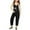 Black, variant on Girls Summer Print V Neck Sleeveless Romper Loose Fit Casual Jumpsuit With Pockets For And Juniors Lightweight And Comfortable Romper Girl