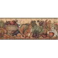thumbnail image 2 of Brown White Rabbit Bunny Fruits Vegetables Basket Beige Wallpaper Border Retro Design, Roll 15' x 9", 2 of 3