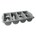 thumbnail image 3 of Cutlery Bin, 4 Compartments, Plastic, 11.5 x 21.25 x 3.75, Plastic, Gray | Bundle of 2 Each, 3 of 5