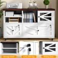 thumbnail image 4 of File Cabinet with 2 Lockable Drawers, ETASE Farmhouse Filing Cabinet with Sliding Door and Storage Shelf, Print Stand for A4/Letter, Storage Cabinet for Home Office, White, 4 of 7