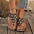 thumbnail image 2 of Rokment Women's Flower Orthopedic Flip Flops with Massage Sole Comfortable Arch Support Platform Wedge Walking Thong Sandals Boho Beach Casual Leather Dress Slip on Slides for Vacation Grey Size 9.5, 2 of 7