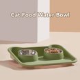 thumbnail image 3 of Double Pet Bowl Set Prevent Spill 15 Degree Tilt Stainless Steel With Raised Design For Water Food Feeding, 3 of 8