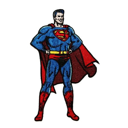 Tall Classic Applique - Classic Superman DC Comics Superhero Justice League Leader Iron-On Applique Patch