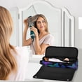 thumbnail image 6 of Hair Tool Organizer Bag with Heat Resistant Mat Removable Travel Storage Case for Hot Air Brushes Curling Irons Neon Blue-purple Green Butterfly, 6 of 8
