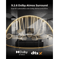 thumbnail image 4 of ULTIMEA 9.2.6 THX-Tuned Wireless Surround Sound System w/Dolby Atmos & DTS:X, Dual 10” Subwoofers, 18Hz Low Frequency, 2000W Peak Power, 8K Pass-Through, AVR Grade Sound Bar, Skywave X100 Dual, 4 of 14