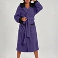 thumbnail image 5 of FAHUOMU Plush Hooded Robes For Women Cozy Warm Fleece Bath Robe With Pockets Winter Loose Fit Loungewear, 5 of 8