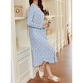 thumbnail image 3 of Avidlove Nightgowns for Women Floral Long Sleeve Henley Sleepshirt Full Length Nightdress Sleepwear with Pockets S-3XL, 3 of 7