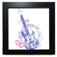 thumbnail image 1 of Cadre Photo Carré Noir avec Motif de Musique Guitare Fraîche pour Mur Ou Table, 1 of 3