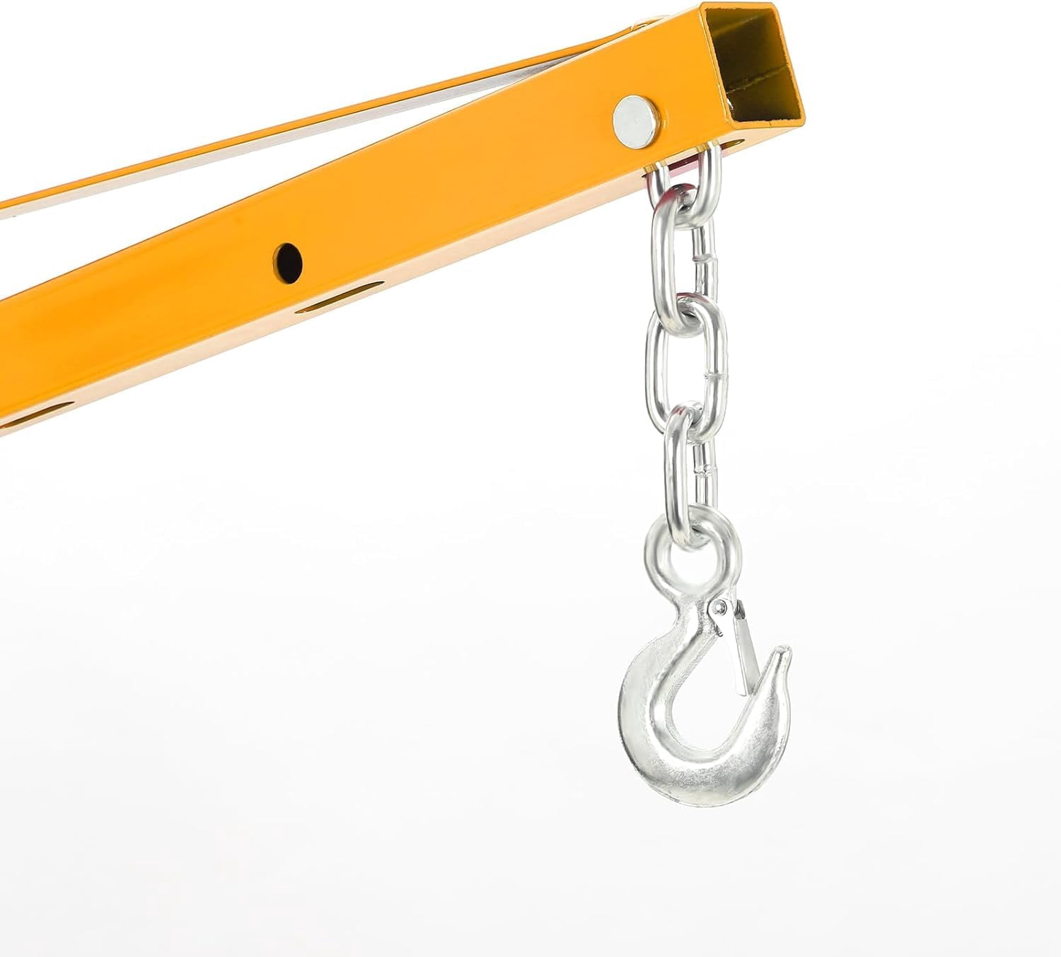 Hydraulic Pickup Truck Crane 1000 Lbs Capacity, 360°Swivel, Hitch Mounted Crane with 3 Adjustable Capacities of 500 Lbs, 750 Lbs and 1000 Lbs for Lifting Goods in Construction, Yellow