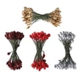 thumbnail image 4 of GUOOL 200pcs Artificial Double Head Berries DIY Craft Golden Red Dark Red, 4 of 9