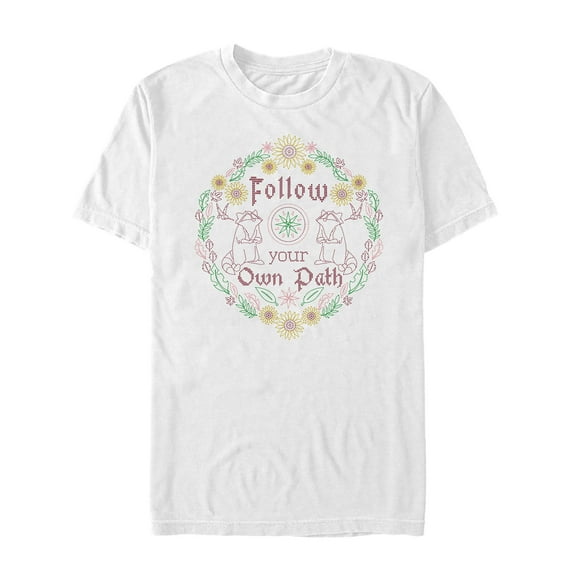 Men's Pocahontas Follow Path Stitch Graphic Tee White Small