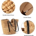 thumbnail image 6 of Large Handmade Straw Purses for Women, Summer Beach Natural Weaving Chic Woven Tote Handbags Shoulder Bag, 6 of 9