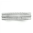 thumbnail image 3 of Sterling Silver Rhodium-plated 6mm Brushed Fancy Band Size 12 QWB116BRH, 3 of 5