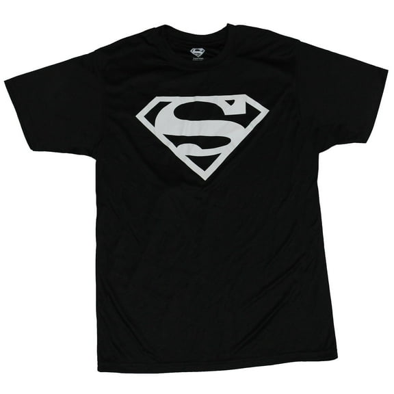 Superman (DC Comics) Moisture Wicking Mens T-Shirt - Gray Classic Logo Image (Small)