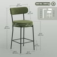 thumbnail image 3 of HOMCOM Tabourets de Bar Modernes Ensemble de 2 Tabourets de Comptoir 27 Pouces, Vert, 3 of 10