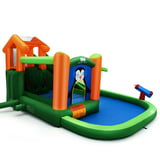 Gymax Inflatable Slide Bouncer and Water Park Bounce House Climbing ...