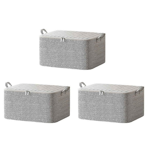 3X Non-Woven Zippers Storage Bag Moving Quilt Storage Basket Travel Large-Capacity Clothing Storage Bag
