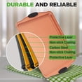 thumbnail image 3 of 6pcs Commercial Quality Baking Sheet Pan Set, Carbon Steel Cookie Sheet, Warp Resistant Baker's Half Sheet Pan, Cookie Tray Pans for Baking, Roasting Dishwasher Safe Black gold, 3 of 6