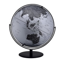 21" Black And Silver Modern Polyresin Globe