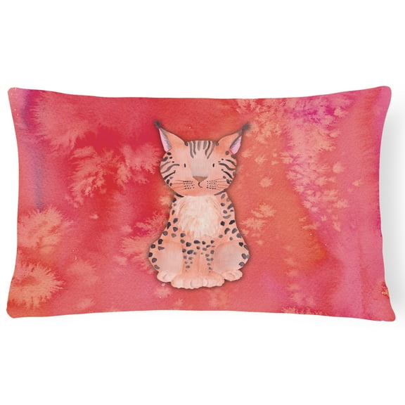 Carolines Treasures BB7397PW1216 Lynx Watercolor Canvas Fabric Decorative Pillow  12H x16W multicolor