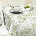 thumbnail image 2 of Green Flower Tablecloth Rectangle Floral Fabric Table Cloth Washable Wildflower Table Cover for Picnic Dinner Table Decoration, 60 x 102 Inch, 2 of 6