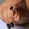 thumbnail image 3 of Multi Sapphire amd Rainbow Sapphire Gemstone Band Rings, Full Eternity Band Ring, Gift for Womens, 925 Starling Silver Rings, Anniversary Rings, Stacking Ring, Chirstmas Jewelry., 3 of 5