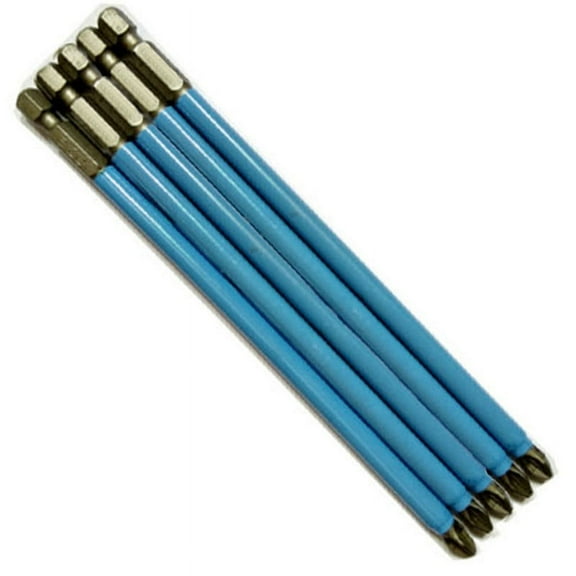 yaaqii 5Pcs PH2 Extra Long 127mm Magnetic Non-slip Screwdriver Bit Set 1/4 Hex Shank