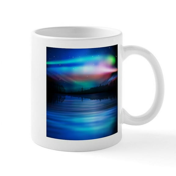 CafePress - Northern Lights Mugs - 11 oz Ceramic Mug - Novelty Coffee Tea Cup