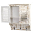 thumbnail image 2 of Nearly Natural 27"W White Washed Wall Cabinet with Hooks, 2 of 5