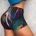 thumbnail image 4 of Susaid Colorful Haired White Horse Print Intensify Workout Shorts for Women Seamless Scrunch Short Gym Yoga Running Sport Active Exercise Fitness Shorts-Medium, 4 of 8