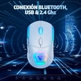 thumbnail image 5 of GAME FACTOR MOW700-WH Mouse Gamer Inalámbrico - Sensor Pixart 3395, 26000 dpi, RGB, Bluetooth/2.4GHz, 3 Carcasas, Batería 600mAh, 20M Clics, Ideal para PC Gaming Color Blanco, 5 of 5