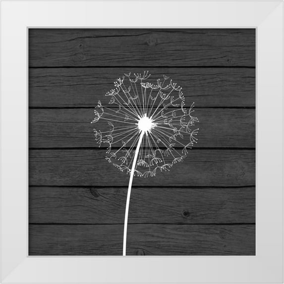 Robinson, Tamara 12x12 White Modern Wood Framed Museum Art Print Titled - Grey Dandelion I