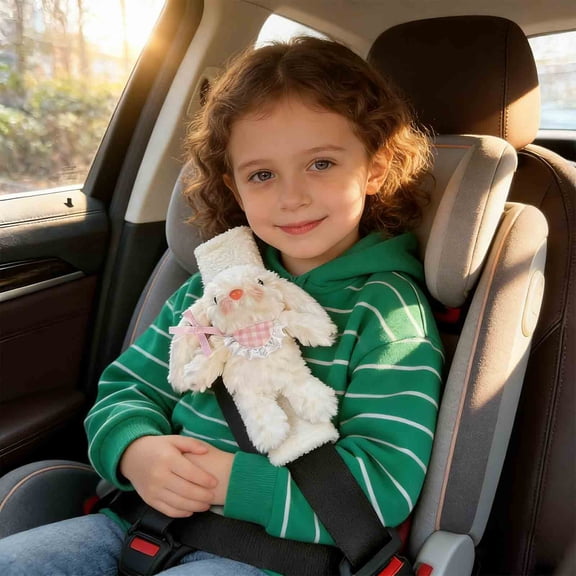 Upgraded Seat Belt Cover Pad Cute Kawaii Bunny Covers For Kids And Adults Winter Soft Seat Belt Cover Cushion Car Seat Strap Pads F