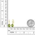 thumbnail image 4 of Gem Stone King 18K Yellow Gold Plated Silver Green Peridot Leverback Dangle Earrings for Women (4.20 Cttw, Gemstone August Birthstone, Oval 9X7MM), 4 of 5