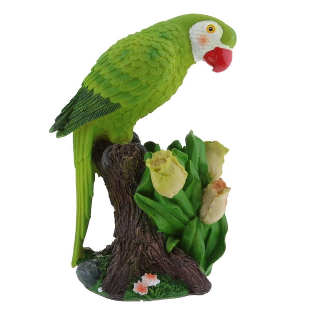 Estatuas de loros Mini artesanía de resina bonsái en miniatura decoración suministros de Jardín de hadas CUTICAT Verde Micro Jardín Paisaje