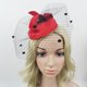 thumbnail image 4 of Elegante Tapa De La Azafata De La Pinza De Pelo De La Boda Del Velo Del Birdcage Cara Roja Fascinator Sunnimix Headwear nupcial, 4 of 5