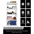 thumbnail image 5 of Oskar Plastic Shelving Unit Storage Shelf 5-Tier 74"H x 36"W x 18"D White 750 lb Capacity, 5 of 20