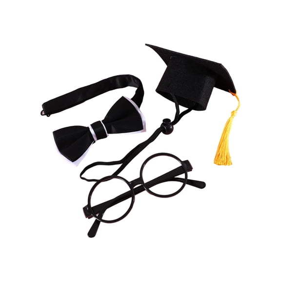 Pet Graduation Caps with 2026 Yellow Tassels, Dog and Cats Graduation Hats Adjustable Mini Graduation Caps for Graduation Photo Props Holiday Costume