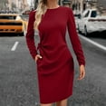 thumbnail image 5 of ChaoHeng Plus Size Dresses Long Sleeve Dresses Long Sleeve Fashion Women's Spring/Summer Temperament Long Sleeve Round-Neck Dress, 5 of 5