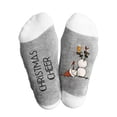 thumbnail image 1 of PENGXIANG 1 Pair Festive Christmas Socks Cute Snowman Bowknot Letters Print Mid Tube Winter Socks Holiday Gift, 1 of 9