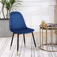 thumbnail image 6 of Roundhill Furniture Evatt 5-Piece Round Dining Set, Trestle Round Table with 4 Stylish Chairs, Blue, 6 of 12