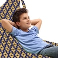 thumbnail image 1 of Navy Blue Lounger Chair Bag, Argyle Rhombus Shape Looking Like Little Abstract Geometrical Golden Motifs, High Capacity Storage with Handle Container, Lounger Size, Mustard Indigo, by Ambesonne, 1 of 5