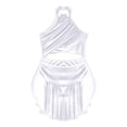 thumbnail image 4 of Aiihoo Girls Lyrical Dance Dress Sleeveless Backless Leotard Dress Sparkle Modern Dancing Dress White 16, 4 of 6