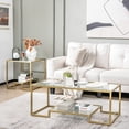 thumbnail image 4 of Costway 45" Coffee Table Rectangular Tempered Glass Accent Table W/ Shelf Living Room, 4 of 10