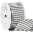 thumbnail image 2 of Offray Ribbon Opal Grey 1 1/2 inch Gingham Check Woven Ribbon, 9 feet, 2 of 9